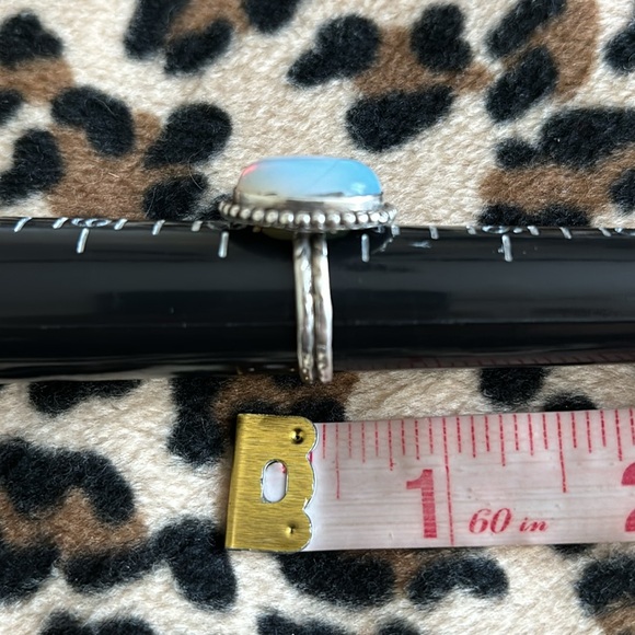 Sterling Silver MOONSTONE Ring 925 Vintage Handmade Rainbow Moonstone 6 Jewelry - Picture 5 of 15